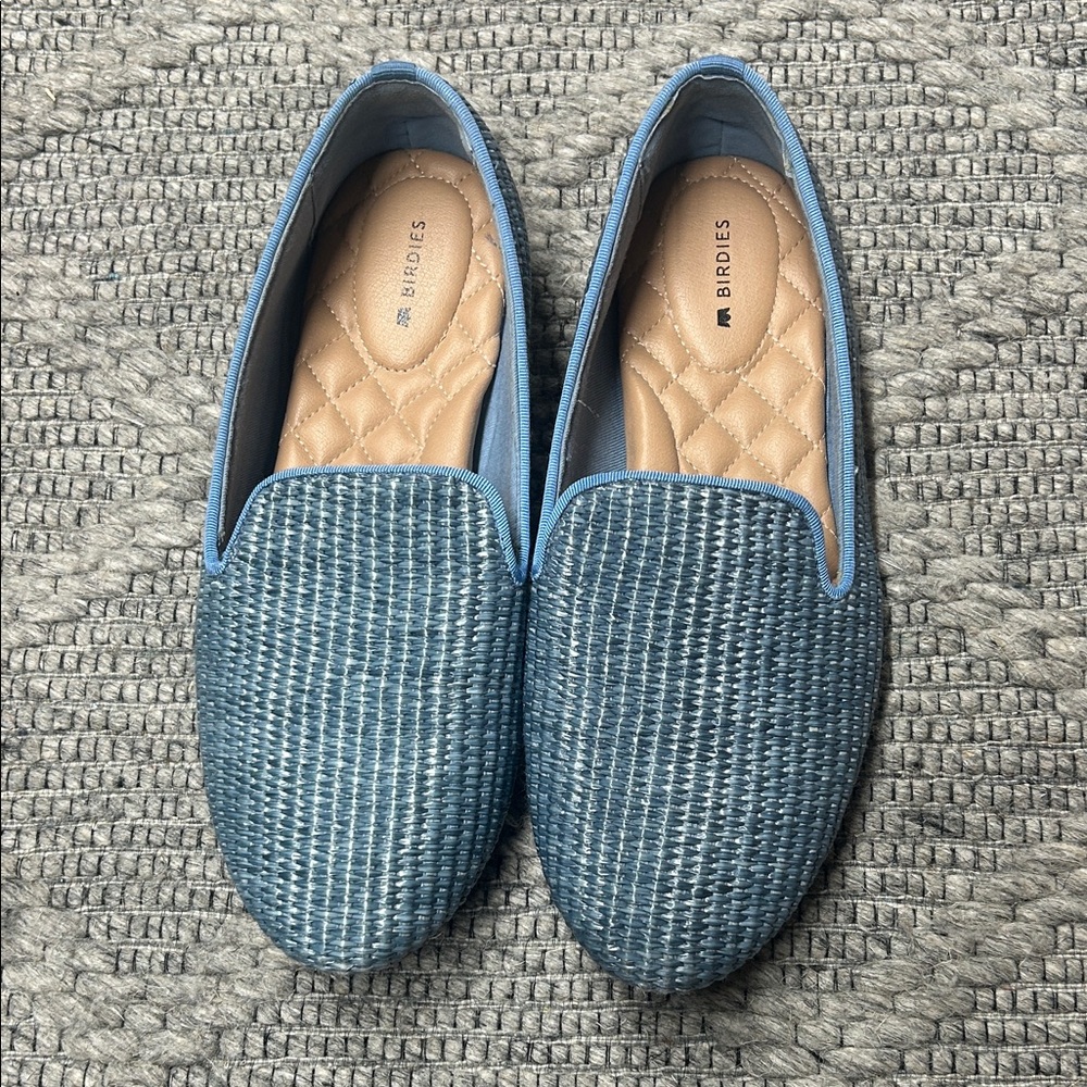 Birdies Textured Blue Flats